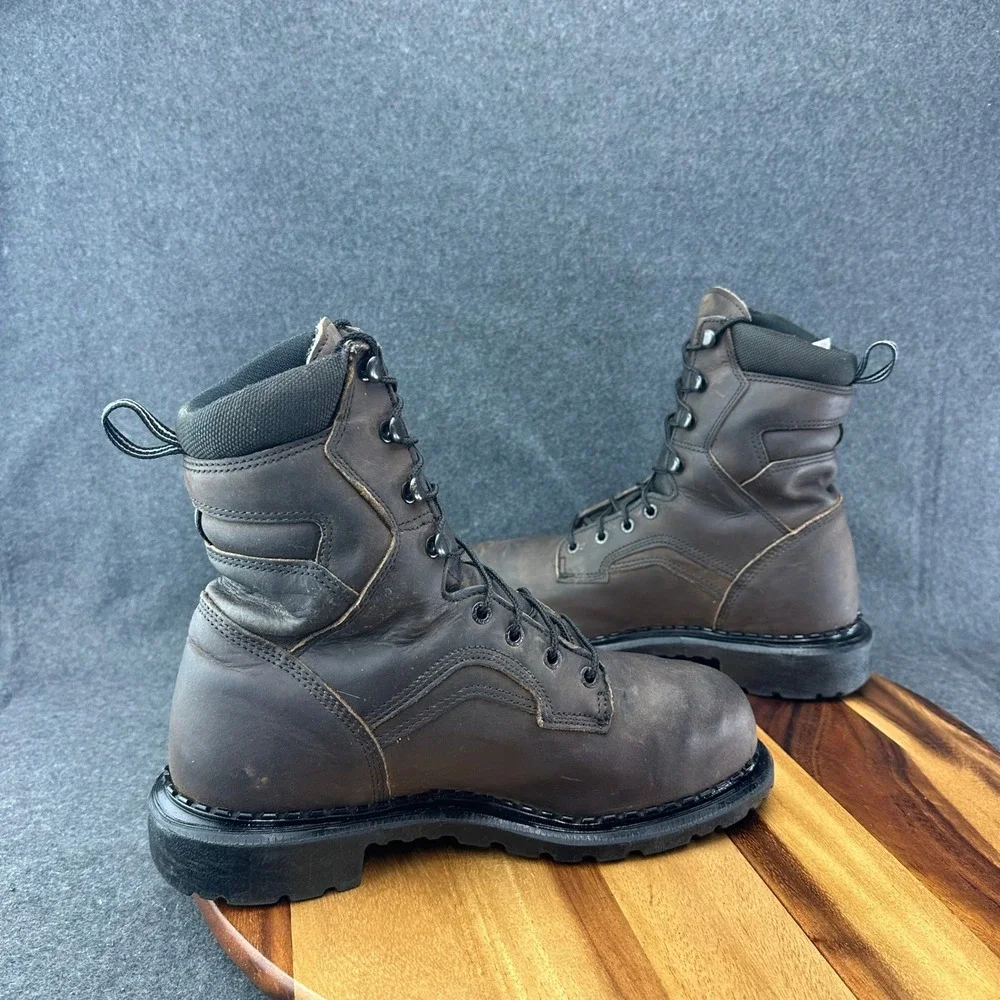 Red Wing 8 Inch Boots Men's Size 8.5D Waterproof Steel Toe Metguard Leather 4435